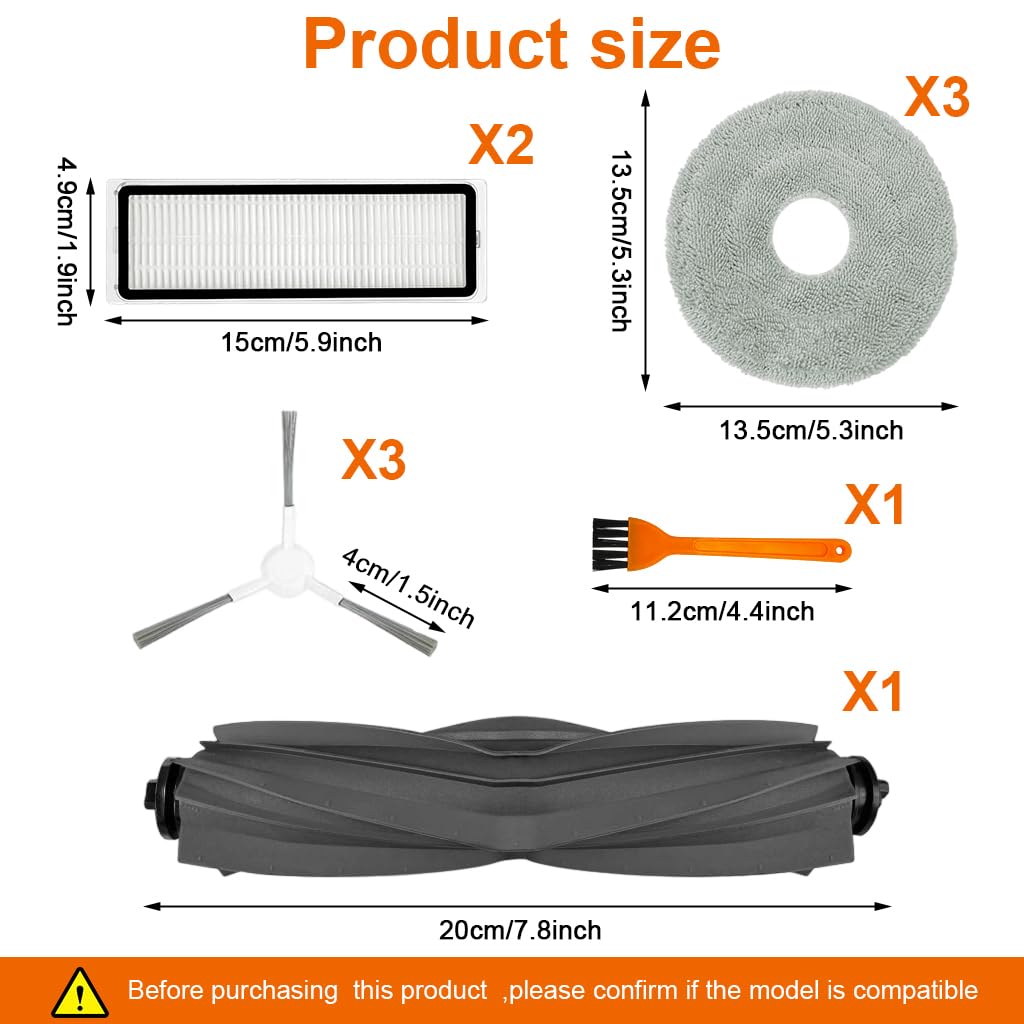 HASTHIP Replacement Parts for Dreame L10 Prime with 9 Pcs Kit including Brushes and Filters