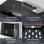 HASTHIP Tissue Holder for Bathroom with Transparent Window and Dual Install Options | 27×20.5×10 cm ABS Wall-Mounted Dispenser for Home or Hotel