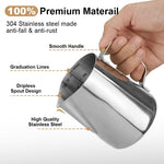 HASTHIP® 12oz Milk Frothing Pitcher with Scale
