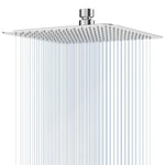 HASTHIP Shower Head for Bathroom with 6 Inch Square Panel and Anti Clog Nozzles | Stainless Steel Rainfall Design