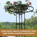 HASTHIP Metal Garden Trellis for Climbing Plants with Hollow Roof Design 95cm Height | Rust Proof Indoors and Outdoors