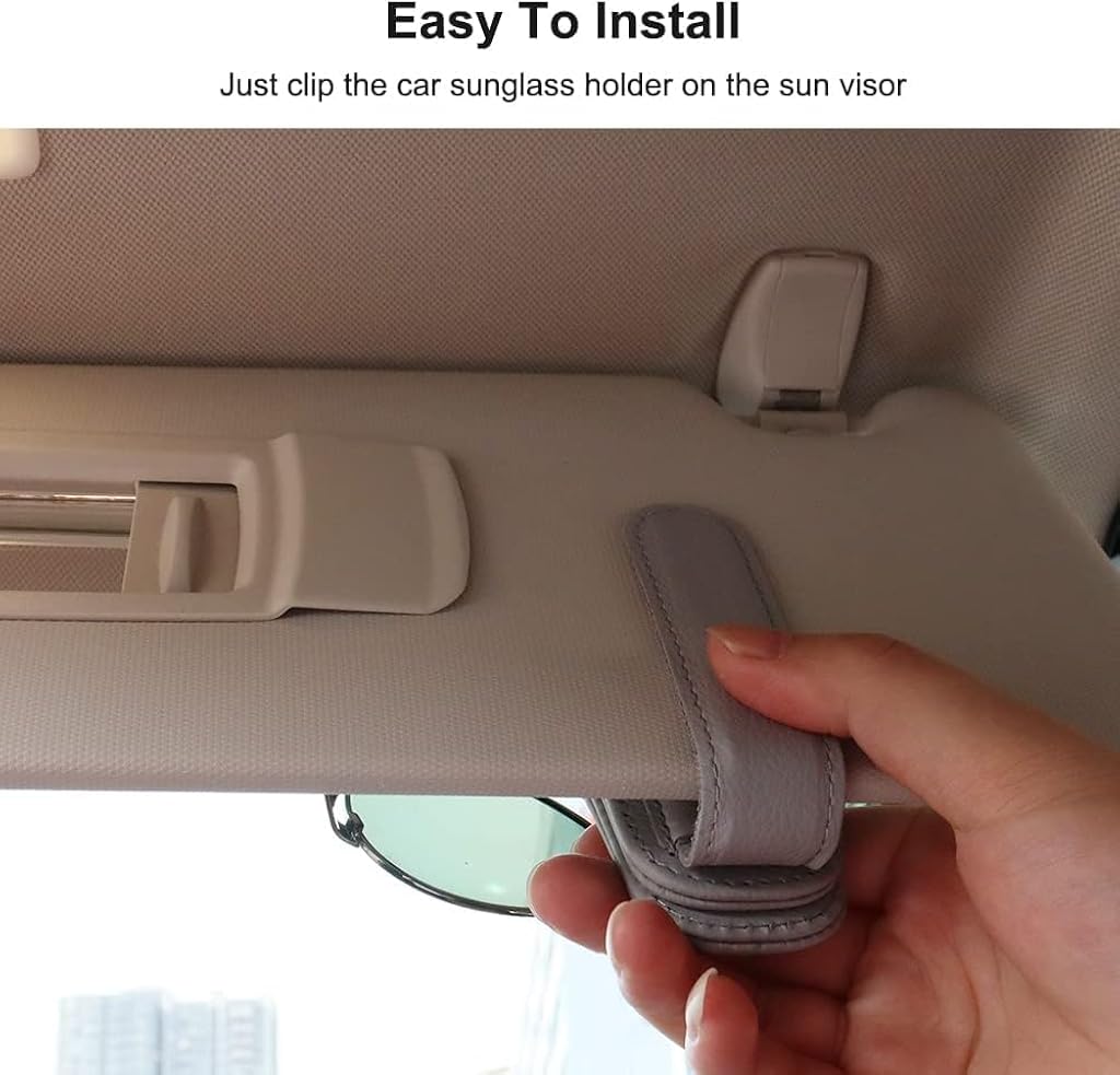 HASTHIP® Soportes para gafas de sol en la visera del coche