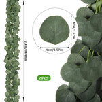 HASTHIP Eucalyptus Garland for Wedding and Home Décor featuring 6 Pack 2.4m Handmade Vines | Realistic Green Leaves
