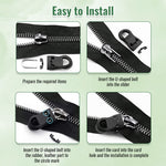 HASTHIP Zipper Pull Replacement Kit 60pcs for Bags and Jackets featuring Tool Free Clip Design
