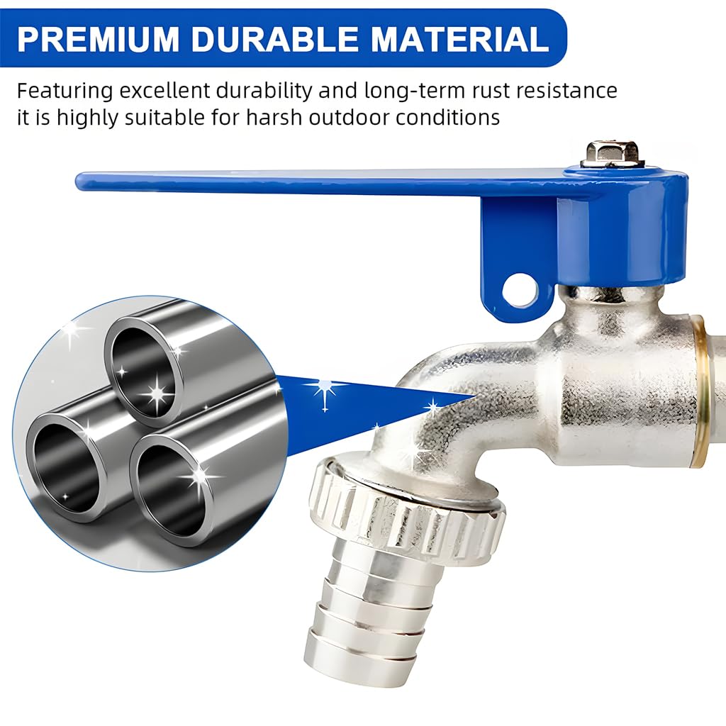 HASTHIP Water Faucet for Outdoor Spigots featuring 1/2 in Thread and Lockable Zinc Alloy Design