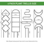 HASTHIP® Metal Trellis for Climbing Plant - 4Pcs Trellis for Potted Plants - Creeper Plant Support Decorative - Climbing Trellis for Plant Pots - Outdoor/Indoor Vines Plant Trellis for Flower Pot