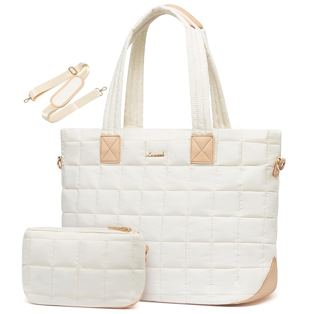 HASTHIP® Bolso Tote para Mujer Grande Puffer con Mini Bolso, Ligero, Bolsa de Mano para Trabajo, Viaje y Uso Diario