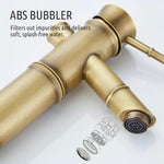 HASTHIP Bathroom Basin Tap with Single Handle Water Control featuring Copper Retro Bamboo Style | Easy Installation and Universal Sink Fit