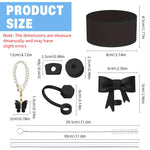 HASTHIP Cup Accessories for Stanley featuring 27 pcs kit with straws brush and butterfly handle | spill proof bottom sleeve set