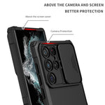 HASTHIP® Zitronix for Samsung Galaxy S22 Ultra Case, Magnetic Compatible, Slide Camera Lens Cover, Military-Grade Shockproof Protection, Kickstand Stand Cover, Anti-Scratch, Full Body Protective Case