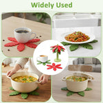 HASTHIP Silicone Tea Coaster Set for Dining Table with Decorative Holder 3pcs | Tropical Leaf Design