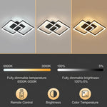 Hasthip Modern Geometric LED Ceiling Light with Remote Control & Dimmable Design