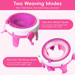HASTHIP Knitting Machine Set for DIY Hats and Scarves with 40 Stitch Hand Crank Loom | Multicolor Yarn and Tools Included