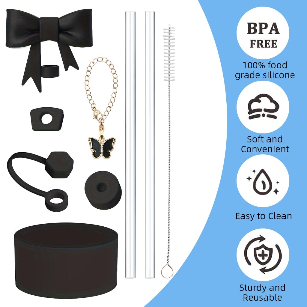 HASTHIP Cup Accessories for Stanley featuring 18pcs set with straws brush plug and sleeve