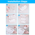 HASTHIP Bathroom Organizer for Over Toilet Storage with No Drill Adhesive Setup | 3 Tier 34x87cm PP Rack