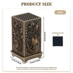 HASTHIP Incense Burner for Indoor Aromatherapy featuring Cutout Grid Pattern 3.4x3.4x6cm Copper Alloy