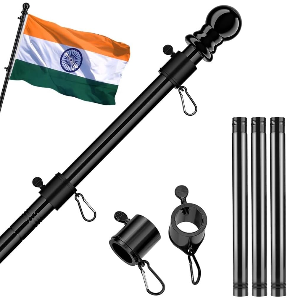 HASTHIP Flag Pole for Truck Hitch Mount with 116.5 cm Telescoping Rod & 360° Tangle-Free Design