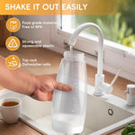 HASTHIP Pancake Batter Dispenser for Cupcakes and Muffins with Stainless Steel Blender Ball | Food Grade Reusable Mixer Bottle Featuring Integrated Scraper