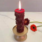 HASTHIP Candle Holder Stand for Dining Table Decoration with 2Pcs Metal Golden Pillars | Minimalist Tealight and Taper Design