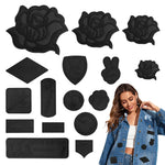 HASTHIP® 16PCS DIY Patches for Jackets, Sticker for Jacket Repair, Self Adhesive Appliques, No Repeat Designs for Clothing Bags Jackets Repair and Decoration