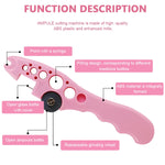 Ampule Cutter with 5 Replaceable Grinding Wheels, Ampoule Cutter for Doctors, Glass Bottle Cutter, Ampule Breaker, Suitable for Home Daily or Medical Use, Cut The Ampoule (Pink)