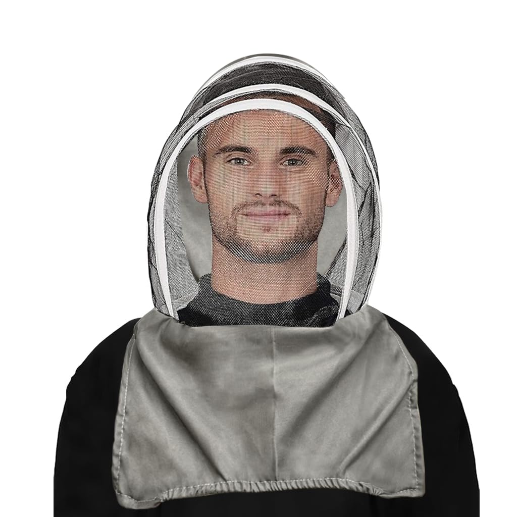 HASTHIP Mesh Face Shield Hat for Beekeeping and Gardening with Wide Brim and Breathable Polyester