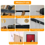 HASTHIP Picture Hanging Kit for Picture Rails featuring 59 in Adjustable Wire Hooks | Silver