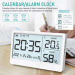 HASTHIP LCD Digital Thermometer Hygrometer for Home and Office with 5 in Backlight Screen | USB Rechargeable Indoor Temperature and Humidity Monitor