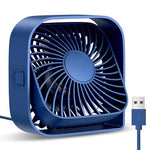 HASTHIP USB Fan for Home and Office with 4.8 in Size and 360° Rotating Head | Quiet Blue Mini Desk Fan