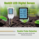 HASTHIP Soil Meter for Fertility Moisture pH Sun Light and Temperature with Dual Probes | LCD Display
