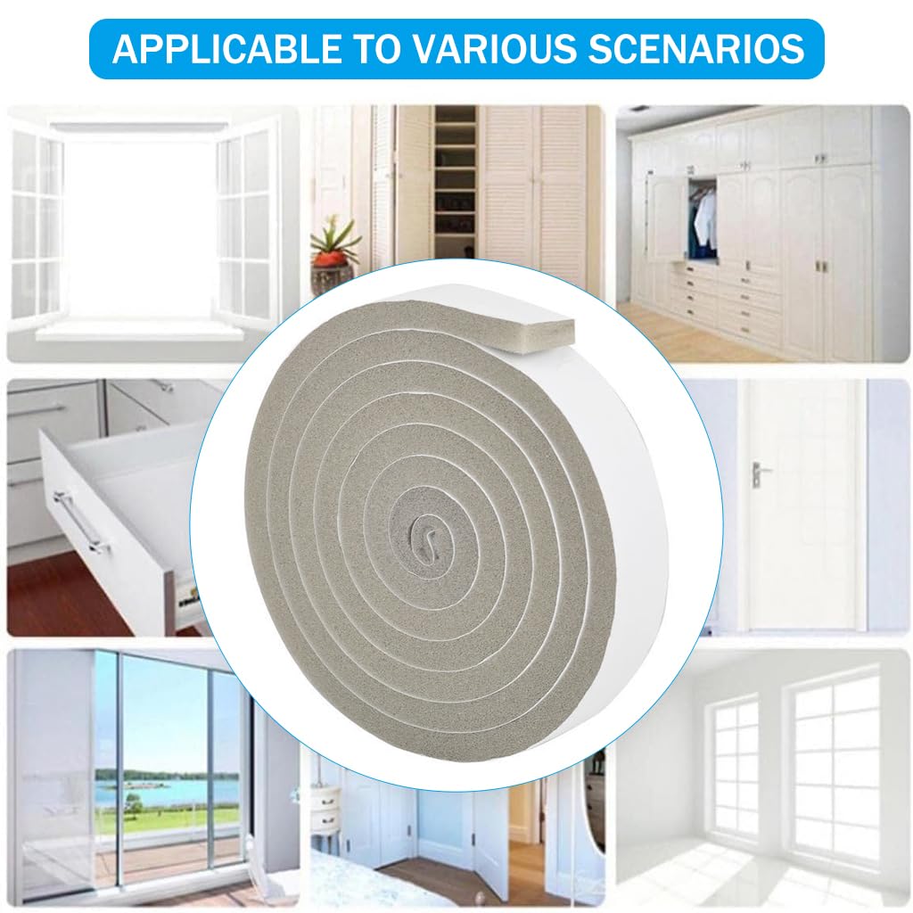 HASTHIP Window Gap Sealing Tape for Noise Reduction and Dust Proofing 3x200cm | Self Adhesive Foam Strip