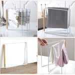 HASTHIP Hand Towel Stand for Countertop with Folding 3 Arms 10.83×0.98×9.84 in | Metal Frame and Wooden Handle