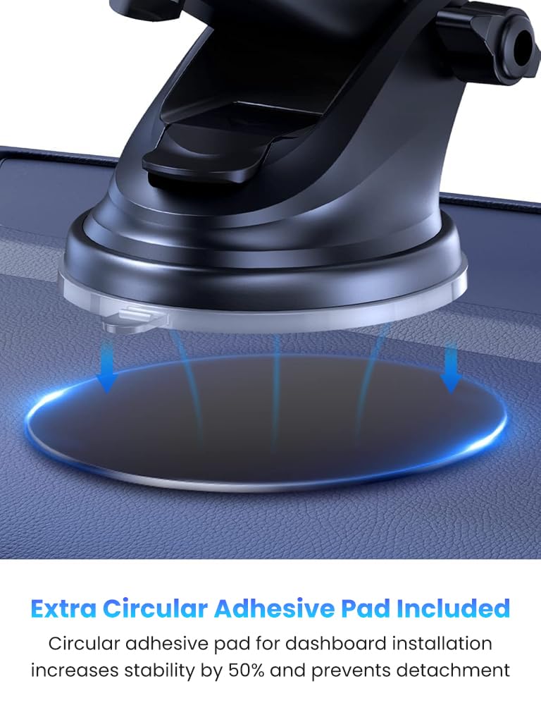 HASTHIP® Car Phone Holder Magnetic Phone Mount Sticky Sucktion Cup Magnetic Phone Mount with Retractable Arm and 360 ° Rotatable Flexible Car Phone Holder Phone Stand for 4-7'' Phone