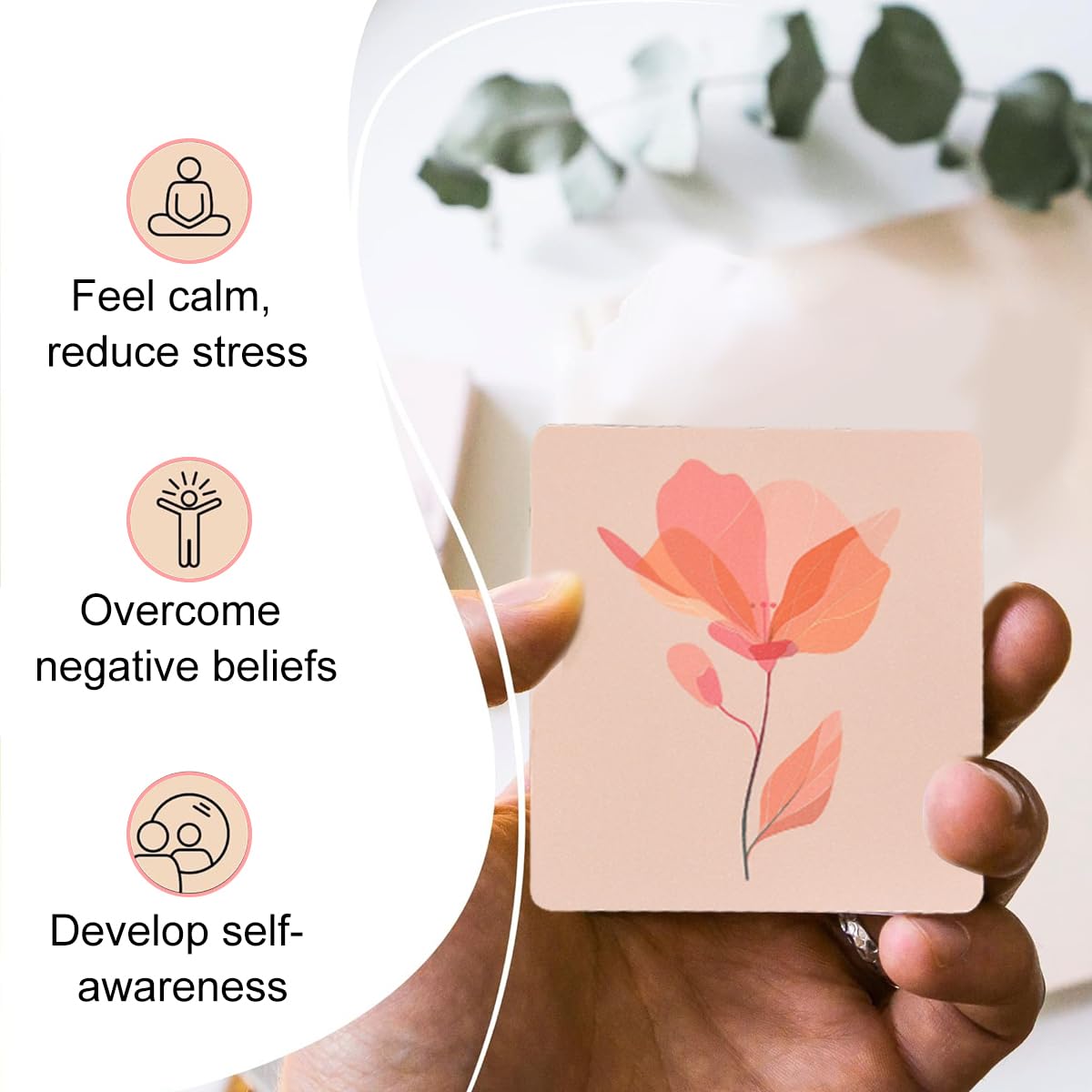 HASTHIP Affirmation Cards for Daily Motivation with 50 Inspiring Prompts | Self Care Gift