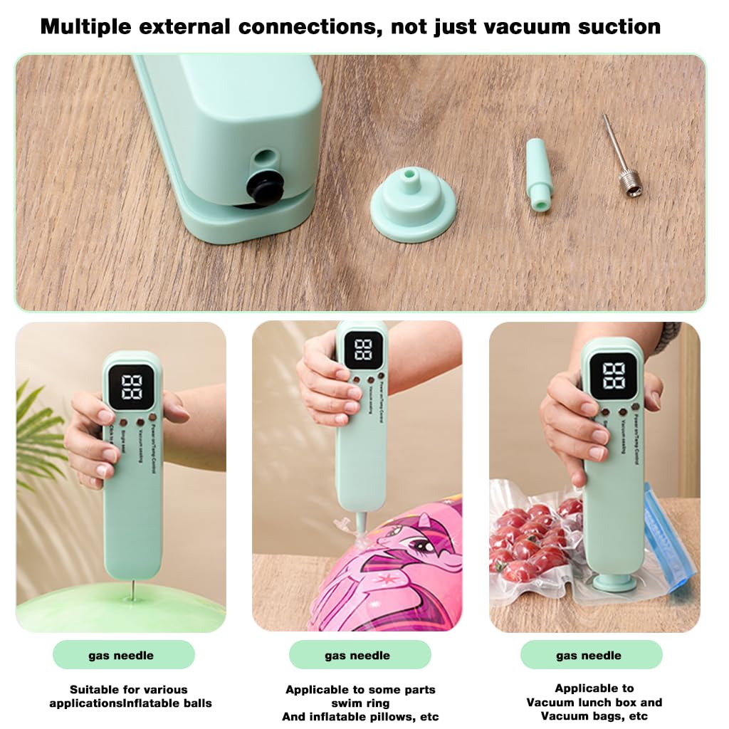 HASTHIP Vacuum Bag Sealer with Air Blower and USB Rechargeable Auto Sealing | 3 Attachments