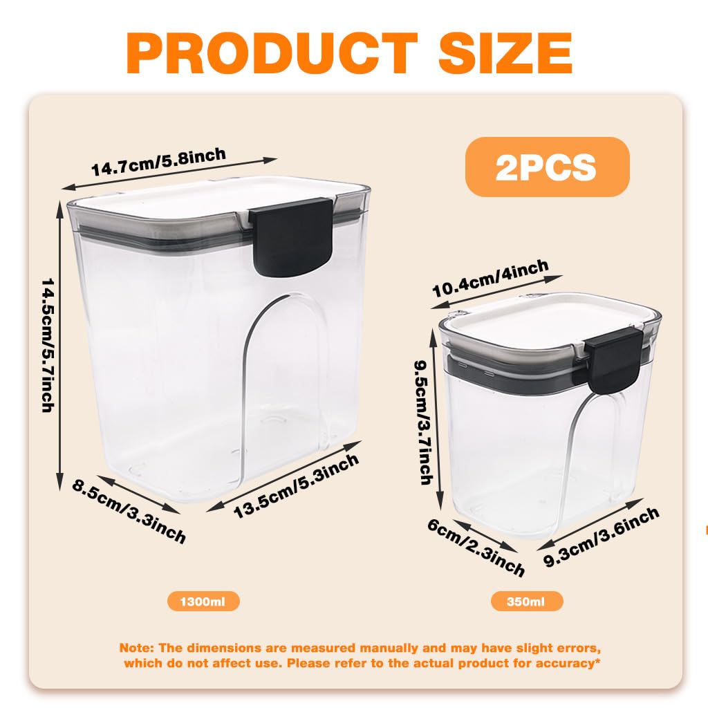 HASTHIP Glass Spice Jar Set for Kitchen Storage with 300ml Jars and Handled Lids | Food-Grade Organizer