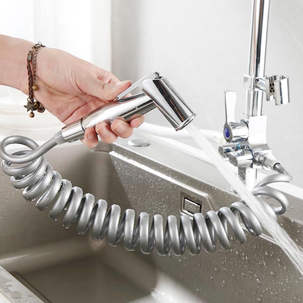 HASTHIP Bidet Sprayer Hose for Shower and Toilet Cleaning with 6.6ft Spring Coil | Stainless Steel Connectors