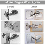 HASTHIP Cabinet Hinge Repair Kit 4pcs for Door and Cabinet Fixing | Stainless Steel Plates with Mounting Screws