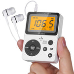 HASTHIP® Radio de Bolsillo Portátil Am FM con Auriculares Estéreo,Mini Radio Digital Recargable con Pantalla de Bloqueo,Temporizador Sueño Regalo Ideal para Papá y Mamá,Diseño Ligero