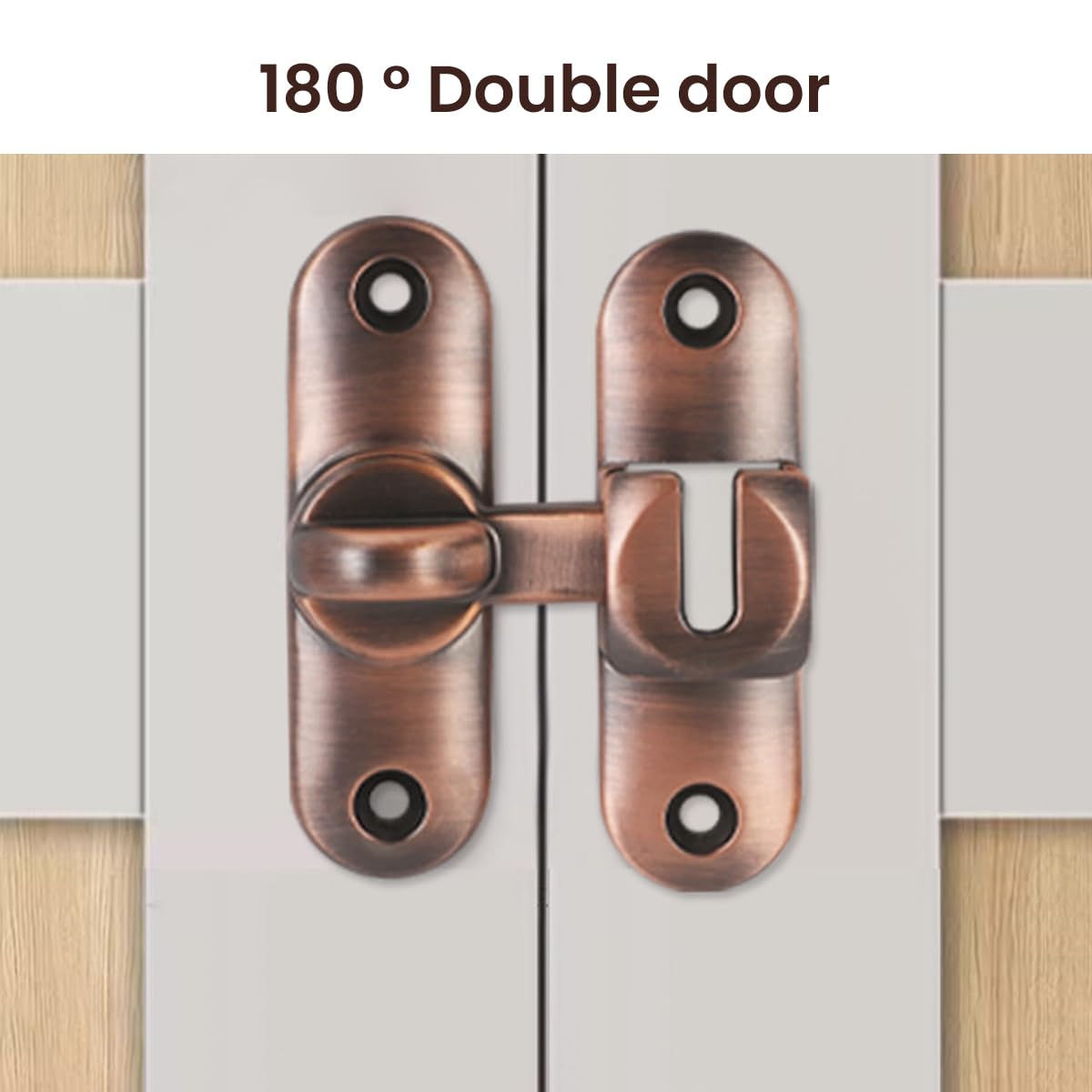 HASTHIP Door Latch Lock 90 Degree for Gate and Cabinet with Rugged Zinc Alloy | 2PCS Set
