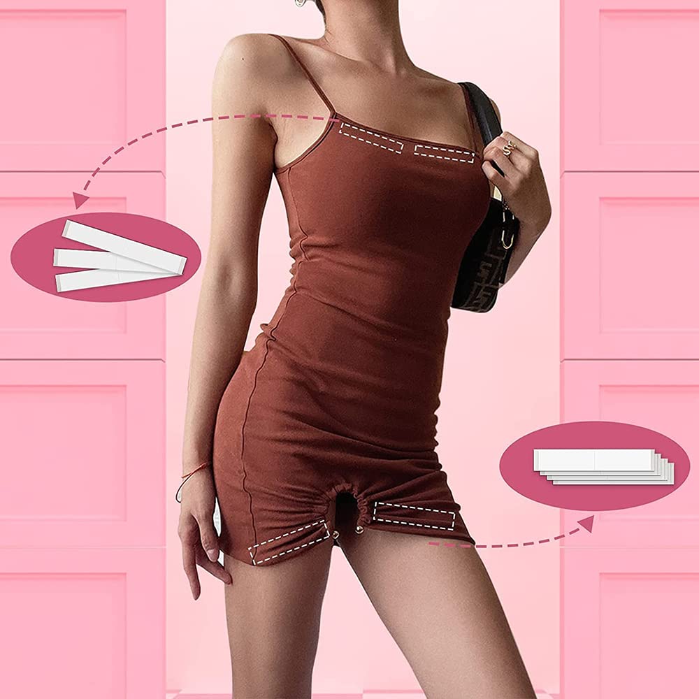Supvox 35Pcs Double Sided Bra Stickers Tape One-off Body Clothing Bra Strip 10mm