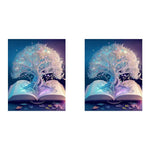 HASTHIP® Diamond Painting Kit 12x16inch White Tree of Life 5D for Adults Kids Suitable Home Leisure Wall Decoration Gift 2PCS