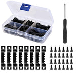 HASTHIP Picture Hanging Kit for Wall Décor with 100 Sawtooth Hangers & 200 Screws | Metal Frame Mounting Set