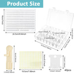 HASTHIP Embroidery Floss Organizer Kit for Cross Stitch with 24 Compartments and 40 Bobbins | Includes Floss Winder and Color Number Stickers