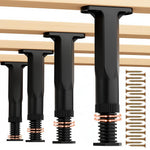 HASTHIP® 4 PCS Adjustable Bed Frame Support Legs (7"-13.3"), Heavy Duty Metal Furniture Legs for Bed, Sofa, Cabinet, Dresser, Table, Replacement Height Adjustable Center Slat Reinforcement -
