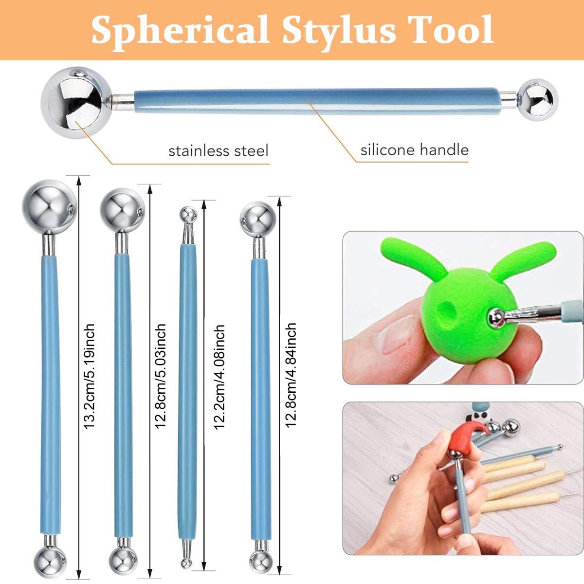 HASTHIP Clay Sculpting Toolkit for Polymer Clay and Ceramics with 25 Tools featuring Wooden Handles and Metal Tips | Storage Bag for Artists and Kids