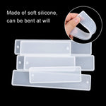 6 Pack Silicon Moulds for Resin Art DIY Bookmark Resin Mold Rectangle Bookmark Silicone Molds with 6 Pieces Colorful Tassels for Jewelry DIY Craft