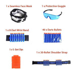 Tactical Vest Kit Compatible With Nerf Guns N-Strike Elite Series Protective Glasses -Blue (1Set), Kid