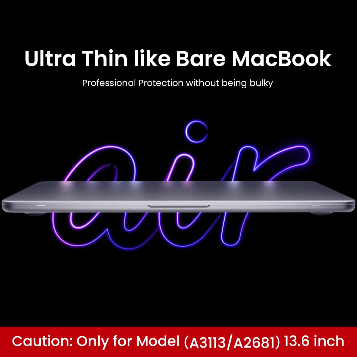 HASTHIP Laptop Soft Shell Case for MacBook Air 13.6 inch featuring Matte Grey Anti Fingerprint Cover