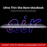 HASTHIP Laptop Soft Shell Case for MacBook Air 13.6 inch featuring Matte Grey Anti Fingerprint Cover